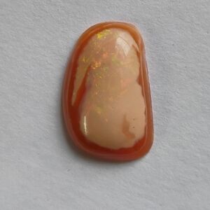 Orange Fire Opal Cabochon Polished Dome Top Flat Back 4.35 Cts